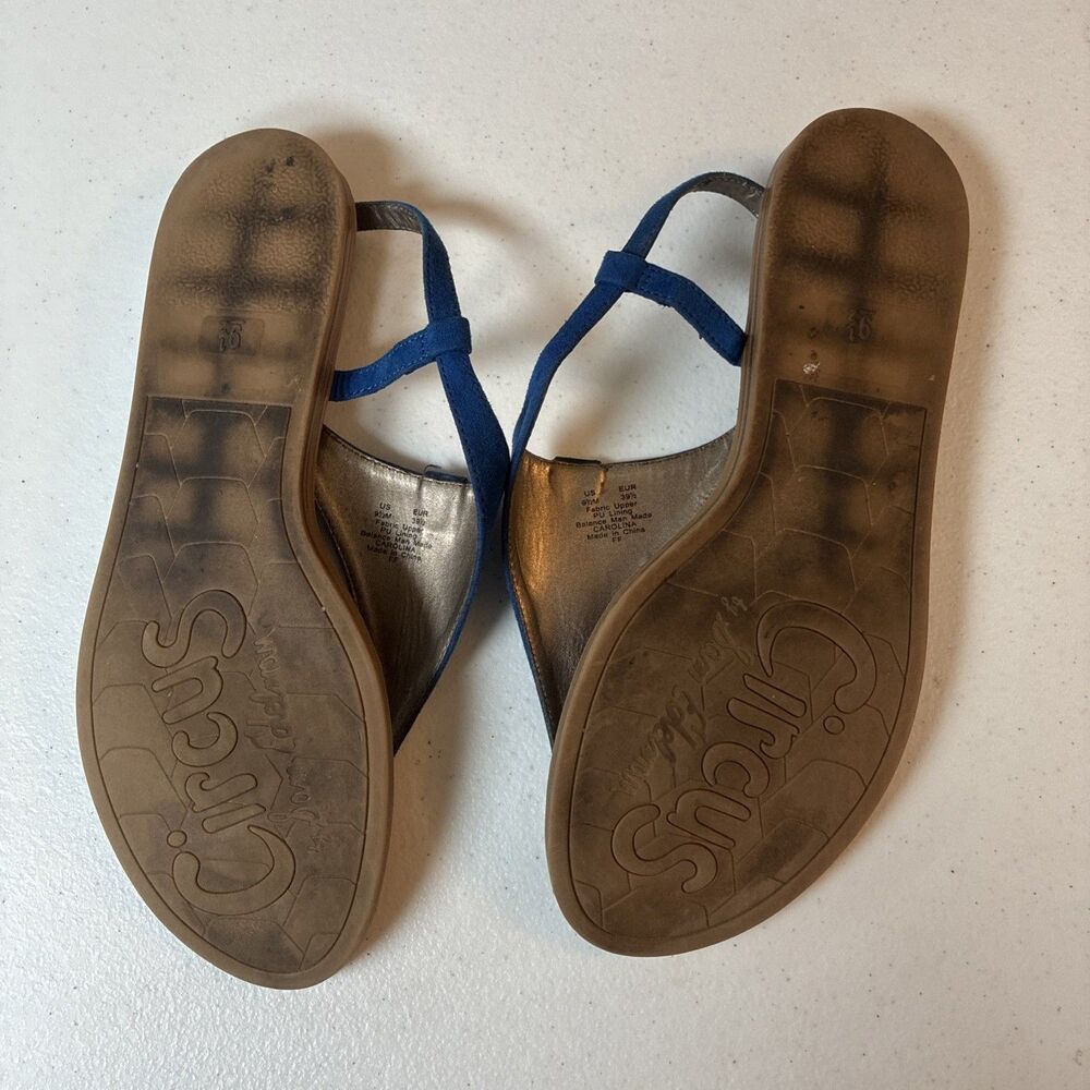 Circus By Sam Edelman Womens Carolina Blue Faux Suede Flat Sandals Size 9.5M - Picture 11 of 16